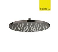 POMME DE DOUCHE RONDE DIAMETRE 30 LAITON CHROME NOIR BROSSE - CRISTINA ONDYNA PD55875