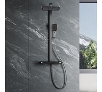 Pomme de douche thermostatique SONNI Gunmetal Grey avec affichage numérique et minuterie, réglage thermostatique 38 °C, régulateur de débit d'eau
