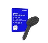 Pomme de douche universelle Duravit, avec 3 types de jets (Rain, IntenseRain, SoftRain), douchette ronde, noir mat
