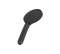 Pomme de douche universelle Duravit, pomme de douche avec 3 types de jets (Rain, Intense Rain, Soft Rain), douchette ronde, pommeau de douche avec fonction MinusFlow économisant l'eau, noir mat
