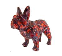 Pomme Pidou - Tirelire en Céramique Bulldog Français Jack Vert Motifs Montgolfières - 23,5 x 19,2 x 11 cm