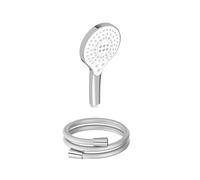 Pommeau de douche 3 jets JACOB DELAFON Metro signature chrome + flexible de douche lisse anti-torsion 160 cm Chrome