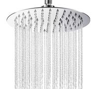 Pommeau de douche à effet pluie - 20 cm - Auto-nettoyante - En acier inoxydable 304 - Avec buses anti-calcaire et chrome poli - Effet miroir pour salle de bain (20 cm)