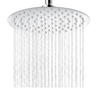 Pommeau de douche à effet pluie,20 cm,en acier inoxydable 304,réglable,rond,avec effet miroir poli,pour mur ou plafond,20 cm