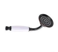 Pommeau de douche à main doré antique, fonction pluie d'économie d'eau, construction en laiton massif pour la mise à niveau de la salle de bain, mélange d'acier inoxydable et de plastique (noir)