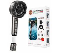 Pommeau de douche anti-calcaire avec filtre, 4 modes, tuyau de 1,5 m, 5 filtres, raccordement G1/2