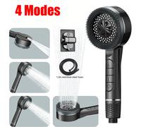 Pommeau de douche autonettoyant, 4 Modes, avec brosse en Silicone, arrêt à une touche, Massage de l'eau, pomme de douche ABS haute pression avec filtre 4Pcs Filter