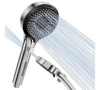 Pommeau de douche avec 6 types de jets, anti-calcaire, fonction filtre, haute pression, économie d'eau