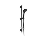 Jacob Delafon - Set de Douche Awaken - Douchette 3 jets 11cm - Barre de douche & flexible - Porte savon - Economie d'eau - Noir mat - E99898-BL