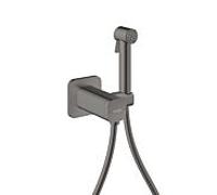 Pommeau de douche bidette AXOR hansgrohe 29243330 2000 Type de jet Softsquare pour eau mitigée avec support de pommeau de douche et flexible de douche 2000 , 25 m, chrome noir poli