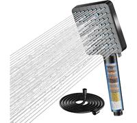 Pommeau de douche carré filtrant 20 étapes - Noir