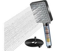 Pommeau de douche carré filtrant 20 étapes - Noir