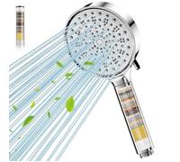 Pommeau de Douche COBBE Anti Calcaire 6 Modes Haute Pression Économie Deau 20 Filtre Étapes - Chromé