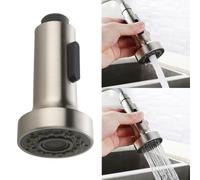 Pommeau de douche de rechange en ABS brossé pour robinet d'évier de cuisine, aérateur 2 modes avec filetage mâle G1/2, fixation de robinet de vaisselle à économie d'eau