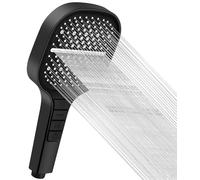 Pommeau de douche économie d'eau 7 jets avec arrêt pression renforcée | Grande tête effet pluie, pratique pour la salle de bain, permet de régler facilement le débit d’eau