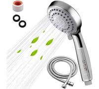 Pommeau de douche économique et amplificateur de pression avec filtre et tuyau de 1,5 m – Économiseur d'eau universel – 3 types de jets