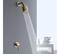 Pommeau de douche en laiton doré, brosse haute pression, fonction unique, pomme de douche à effet de pluie, économie d'eau supérieure, bain de pulvérisation mural Valve only