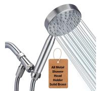 Pommeau de douche entièrement en métal avec support de pommeau de douche en laiton, 1,75 GPM et 2,5 GPM haute pression HandHeId Pulvérisateur de douche avec long tuyau d'extension flexible de 183 cm