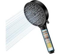 Pommeau de douche filtrant 20 couches 6 jets - Noir Noir
