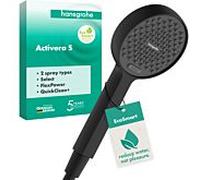 Pommeau de douche hansgrohe Activera Select S 28033670 2 types de jets économie d'eau, Ø95 mm, 7,2 l/min, noir mat