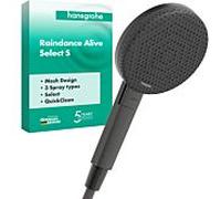 hansgrohe Raindance Alive Select S Douchette à main 125 3jet, 24500340, Couleur: Chrome noir brossé