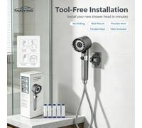 Pommeau de Douche Haute Pression 2026 Amélioré, Modèle Portable Turbo Ion avec Filtre à Eau Intégré, Modes de Jet Multiples Réglables et Interrupteur Pratique Marche/Arrêt Shower set 5 filters