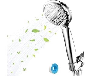 Pommeau de douche haute pression - 6 modes de réglage - économe en eau - bande d'étanchéité - ne s'obstrue pas