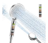 Pommeau de Douche Haute Pression avec Filtre à 15 Étapes, Douchette Douche Salle de Bain avec 9 Modes de Jet, Pommeau de Douche Filtrant Anti-Calcaire et Chlore, Économie d'Eau