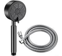 Pommeau de douche haute pression en acier inoxydable 304 avec 3 modes de pulvérisation, mélange de pluie pour basse pression d'eau, luminaire de salle de bain moderne minimaliste argenté (F)