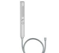 Pommeau de douche Shift+ rond 2 jets chromé + flexible 175 cm métal