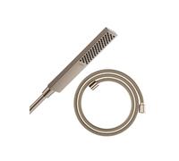 Pommeau de douche Pulsify E 100 EcoSmart bronze brossé + flexible de douche HANSGROHE Designflex 160 cm bronze brossé