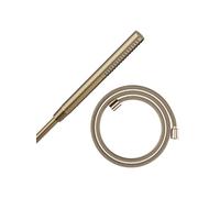 Pommeau de douche Pulsify S 100 EcoSmart bronze brossé + flexible de douche HANSGROHE Designflex 125 cm bronze brossé