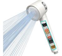 Pommeau de douche rond blanc filtrant 3 modes