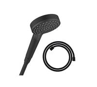 Pommeau de douche Vernis Blend 100 EcoSmart Vario noir mat + flexible de douche HANSGROHE Designflex 160 cm noir mat