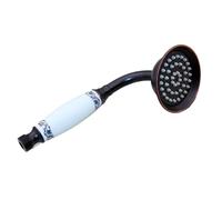 Pommeau de Duche Chrome/Antique Brass/Black Bronze Golden Brass Ceramic Handle Shower Head Telephone Style Bathroom Hand Spray(Black Bronze B)