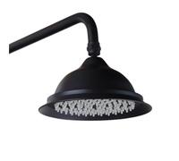 Pommeau de Duche Pommeau de douche à effet pluie 8 pouces, robinet salle bains remplacement en laiton Antique noir/Chrome/doré(Black 01)