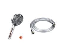 Pommeau de Duche, YEAUPE PRO Pommeau de Douche Economie Deau, Pommeau de Douche Anti calcaire Grand & YEAUPE Flexible de douche 160 cm avec protection anti-torsion, tuyau de, raccord standard 1/2"