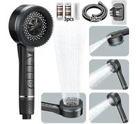 Pommeau Douche Haute Pression,Pommeau de Douche Filtre Anti-Calcaire à Cartouche Remplaçable avec 4 Modes de Jets,Tuyau Douche 1.5m