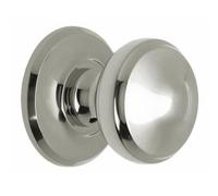 Pommeau pour porte - montage fixe décoratif - chromé velours VACHETTE
