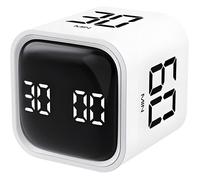 Qumox Minuteur Pomodoro Cube - Minuteur de Productivité avec Comptes à Rebours 5/10/30/60 Min, Alerte Sonore et Vibration Réglable, Chronomètre Intelligent pour Bureau, Études, Tâches, TDAH