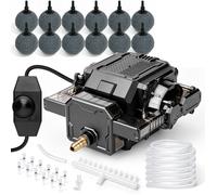 Pompe à air Aquarium Réglable 42W 4800L/H Pompe à Oxygène pour Étang Aérateur de Bassin avec Tuyau Pierre à air clapet Anti-Retour