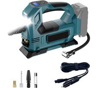 Pompe à air électrique - Compresseur pour pneus - 150 PSI - Écran numérique - Lumière LED - Adaptateur pour voiture - Pour voiture, moto et vélo - 1 batterie