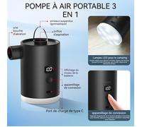 Pompe à air électrique - Roame - mini 4000mah avec fonction vide multifonctionnel compresseur a air portatif avec manomètre et lum