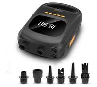 Pompe à air électrique Technaxx TX-266, 120 W, 20 PSI, portable, affichage numérique, batterie 7500 mAh, fonction power bank, adaptateur voiture 12 V, 3 modes prédéfinis, lumière LED, charge USB-C/DC