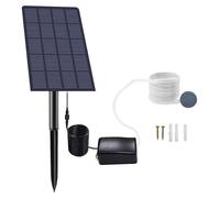 Pompe à air - Pompe à oxygène pour aquarium - 2 W - Énergie solaire - Noir