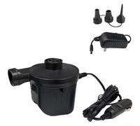Pompe à air portable de voiture 12 V compatible avec les matelas, les jouets de piscine, les canapés gonflables et plus encore avec double alimentation 110 V 240 V et 12 V entrée automatique (A)