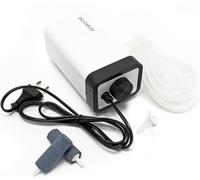 Pompe à air pour aquarium - Aérateur pour étang - Enrichissement en oxygène - Faible niveau sonore - 2 x 2,8 L/min - Blanc/Noir