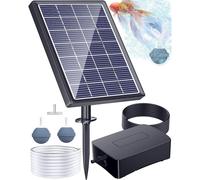 Pompe à air pour bassin - Énergie solaire - Pompe à oxygène avec pierre à air - 3 modes - Pour bassin jusqu'à 800 litres