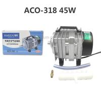 Pompe à air pour étangs et aquariums - ACO-318, 45W - Pompe à air électromagnétique externe, fonctionnement AC - 220–240V - Prise américaine avec adaptateur EU - Plastique - Tuyau de 0,5 cm de diamètr