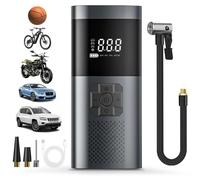 Pompe à air sans fil portable - Compresseur de pneus numérique - Pour voiture, moto, vélo, ballons - Compact - Matériau ABS - Noir